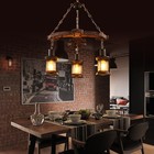 Retro Wooden Led Chandelier Anchor Industrial Pendant Lamp Ceiling Light Fixture