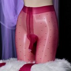 Unisex Cleancut Glittery Pantyhose Ultra Shiny High Gloss Dot Tights Silky Sheer