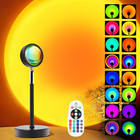 Sunset Lamp Projector  Rainbow Projection Led Lights With Remote  16 Black