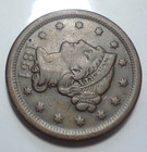 Pristine Very Fine Vf 1851 Braided Hair Us Large 1c Cent Penny Free Shipping 