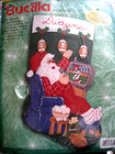 Bucilla Christmas Stocking Felt Applique Kit  Sideline Santa  Football 84065 18 