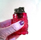 Rare Amberina Daisy Button Art Glass Table Cigarette Lighter Fenton