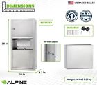 Alpine Recessed Commercial Paper Towel Dispenser With 2 Gallon Wall Trash Can   