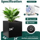 24 Inch Large Galvanized Steel Garden Planter Box Metal Flower Pots For Outdoors