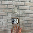 Vintage Glass Pharmacy Apothecary Bottle With Stopper And Glass Label Reading Tr