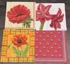 Decoupage Napkins Paper Lot  16  Paper Napkin Assorted Flowers Floral Vintage