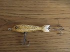 Vintage Heddon Saltwater Minnow Fishing Lure Antique Tackle Box Bait Wood Tail