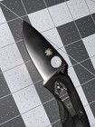 Spyderco Black Plain Edge Knife 8cr13mov Blade Stainless Steel Carry Clip