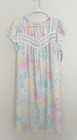 Vintage Miss Elaine Nightgown Sz M Short Sleeve Floral Lace Nwt Pastel Grandma