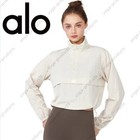 Alo Womens Stand Collar Halfzip Sports Jacket Loose Yoga Running Training 100   