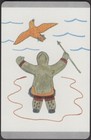 Playing Cards Single Card Old Vintage   Inuit Yupik Native Man Hunting   Eskimo 