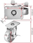 4 All Steel Swivel Plate Caster Wheels W Brake Lock Heavy Duty High-gauge Steel