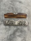Dutch Silver Plated Case W  Hair Comb Holland Tortoise Shell Vtg