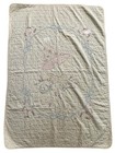 Cross Stitch   Embroidered Vtg 70   s Handmade Baby Blanket Quilt Yellow 57   x40   