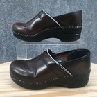 Dansko Shoes Womens 35 Professional Slip On Comfort Clogs Brown Leather Wedge