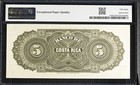 Costa Rica  1899 5 Colones  P  S163r1  Banco De Costa Rica  Remainder  Lion 