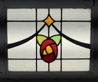 Pretty Floral Old English Leaded Stained Glass Window 21 x 17 1 4 