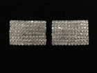 Set Of Vintage Sparkling White Rhinestone Shoe Clip Bridal Formal Rectangular