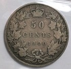1900 Canada 50 Cents     Queen Victoria     Iccs Vg-8     Silver Half Dollar