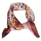 New Square Scarf Women Vintage White Brown Kerchief Headscarf Tied 65 65cm