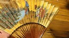 Vintage Hand Painted Bamboo Signed Asian Chinese Wall Decor Folding Fan 50   x 30   