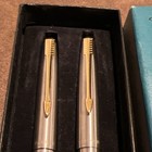 Vintage Parker Gold Arrowmark Pen And Mechanical Pencil Gift Set Box Steel Usa