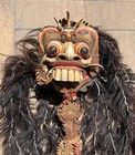 Vintage Balinese Rangda Mask W  Long Horse Hair Rare Handmade Bali