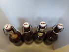 Lot Of 4 Vintage Grolsch Brown Glass Beer Bottle With Ceramic Flip Top Swing Cap