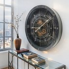 The Gears Clock France Line Wall Clock Round 32 Inch Vintage Black