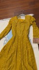 Mustard Yellow Chiffon 3 Piece Anarkali Suit In Size 36 Pre Owned