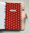 Filofax Personal Organiser Dividers - Poppy Red   White Spot Monthly Laminated