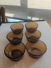  6 Anchor Hocking Amber  6 Oz Glass Custard Cups  434 Vintage Excellent