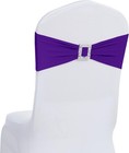 120 Pcs Spandex Chair Sashes Bows Stretch Chair Cover Band With Buckle Slider   