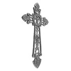 Large Gothic Wall Cross Cast Iron Silver Black Medieval Fleur De Lis 19 Inch