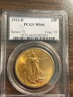 1923-d St  Gaudens  20 Twenty Dollar Gold Double Eagle Pcgs Ms 66 Type 3 W motto