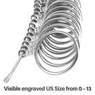 Nulink Ring Sizer Measuring Tool Stainless Steel Finger Rings Gauge Silver