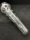 Antique Rare Clear Glass W  Etched Flowers  floral Funeral Vase 1920   s  
