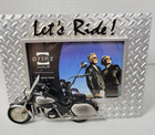 Let s Ride Motorcycle Diamond Plate Style 4 x 6  Photo Frame