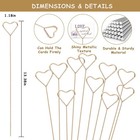 Kimober 30pcs Metal Floral Place Card Holder 13 4 Inch Golden Heart Flower Picks