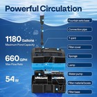 Submersible Pond Filter Pump 660gph Fountain Kit W  Light Fish Koi Garden 1180g