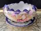 Nippon Style Decorative Footed Bowl With Decorative Tray