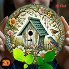 Vintage Floral Birdhouse Tin Metal Signs Home D  cor 8x8 Retro Wall Art Plaque 