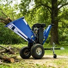 6-inch 420cc 15hp Gas Powered Wood Chipper E-start With 2   Coupler Tow Hitch 