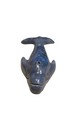 Small Blue Glazed  Carved Pottery Whale