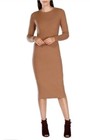 Karen Millen Tan Bodycon Cable Knit Sweater Midi Size S Dress