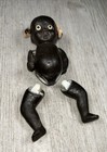 Antique Occupied Japan 4 1 4  Bisque Jointed Black Baby Doll Hand Painted