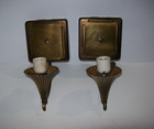 Pair Of Vintage Mid Century Modern Brass Light Wall Sconce  Lite Trend