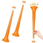 2 Pcs Collapsible Stadium Horn For Adult  21 Inch  Plastic Vuvuzela Orange