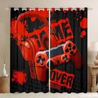 Gamer Curtains For Boys Bedroom Red Black 42 w X 63 l  pack Of 2  Multi 206