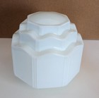 Vintage Art Deco Milk Glass Light Shade Skyscrapper Wedding Cake Pendant Shade